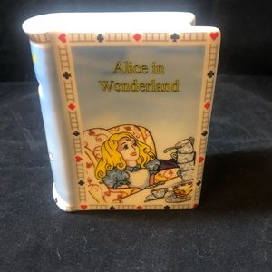 Alice in Wonderland Book Ceramic Bank
